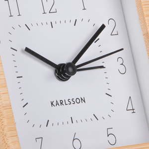 Present Time Karlsson Alarm Clock Neat Bamboo Square